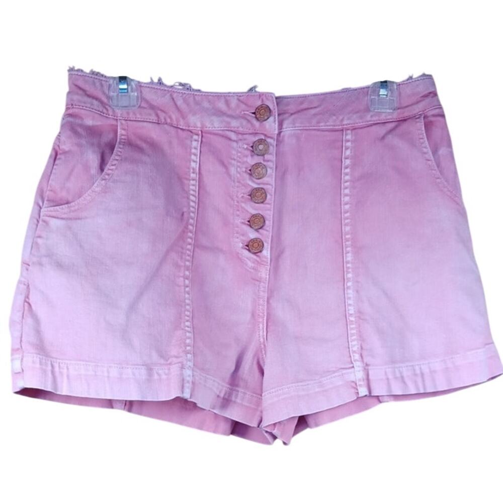 Ulla Johnson Women's Pink Twill Button Front Shorts, Size 6